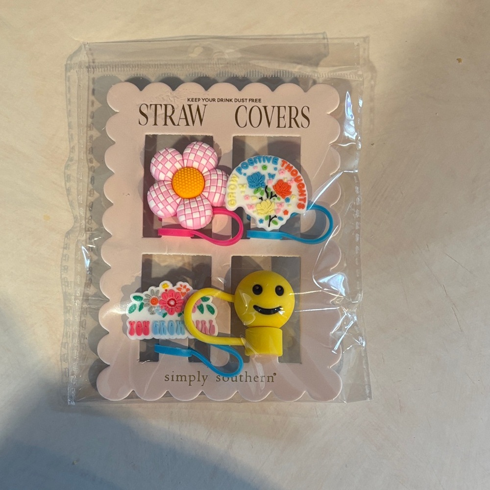 Simply Southern Kids Straw Covers - Pink, Yellow, Blue